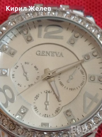 Модерен дизайн дамски часовник GENEVA с кристали много красив 41734, снимка 2 - Дамски - 43787526