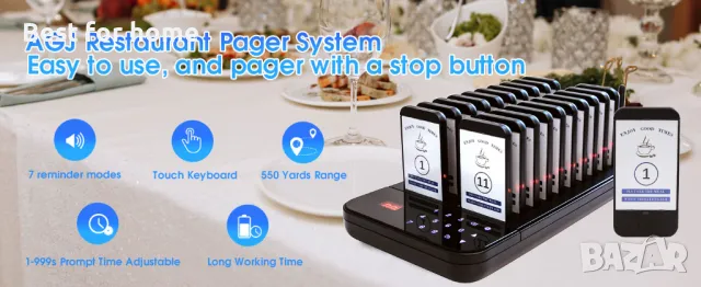  Безжична пейджър система за повикване за ресторанти AGJ , снимка 6 - Обзавеждане за заведение - 49842633