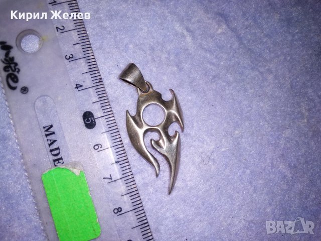 СТИЛИЗИРАН ХЕВИ МЕТЪЛ СРЕБЪРЕН АРТ МЕДАЛЬОН СРЕБРО 925 ЕФЕКТНО ФЕШЪН БИЖУ 15016, снимка 7 - Колиета, медальони, синджири - 39521841