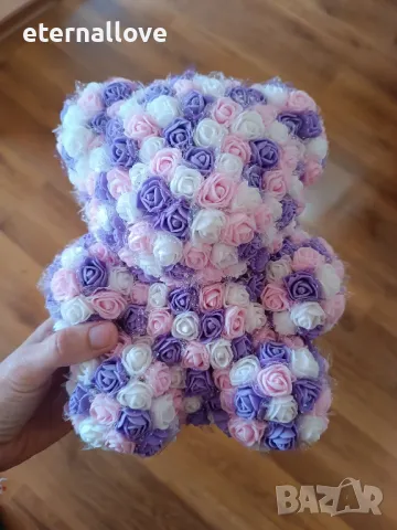Мече от вечни рози, ръчно изработено, снимка 3 - Подаръци за жени - 49830555