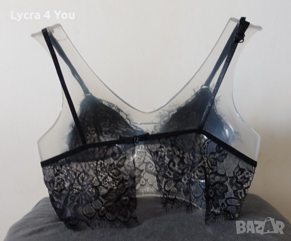 Дантелено черно бюстие с меки чашки, снимка 3 - Бельо - 34787782