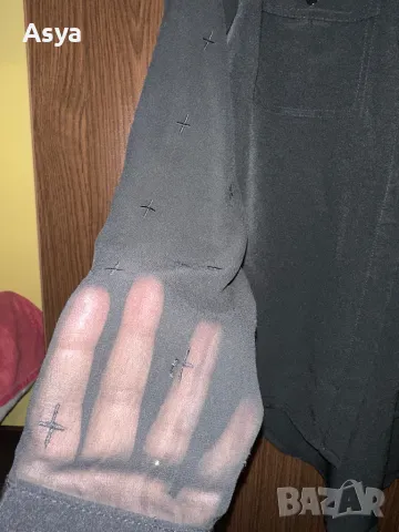 Черна риза Tally weijl , снимка 3 - Ризи - 48092288