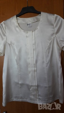 Дамска блуза къс ръкав от сатен, снимка 1 - Ризи - 28799958