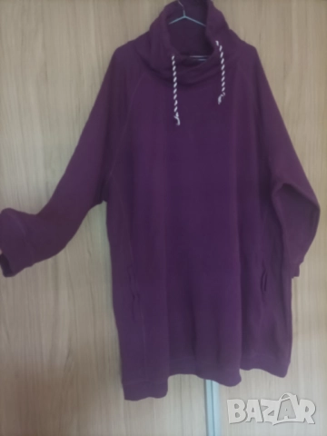 Макси памучна рокля с джобове тип худи Ulla Popken , снимка 2 - Рокли - 52874129