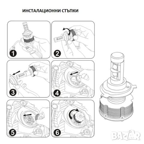 ЛЕД/LED диодни крушки за фарове, снимка 7 - Аксесоари и консумативи - 19606391