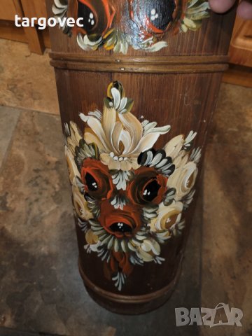 Немски дървен съд рисуван за чадъри, снимка 3 - Антикварни и старинни предмети - 43335778