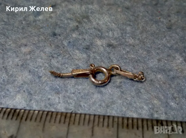 СТАРА СРЕБЪРНА ЗАКОПЧАЛКА За КОЛИЕ ВЕРИЖКА ГРИВНА СРЕБРО 925 ITALY КАРАБИНКА За СИНДЖИРЧЕ 49921, снимка 2 - Други - 49147529