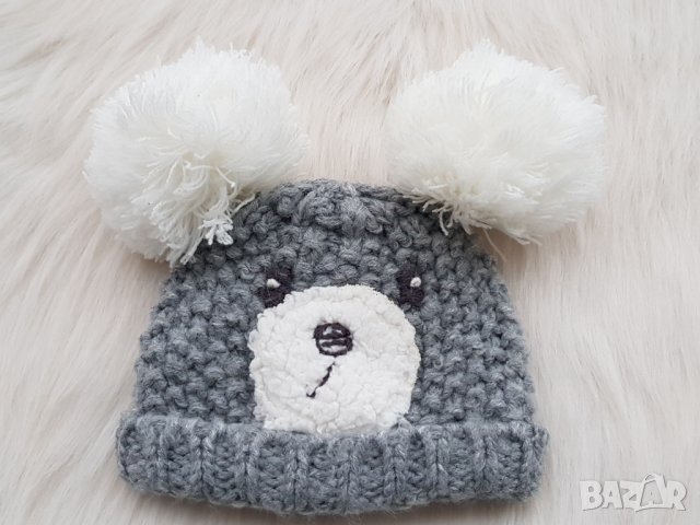 Зимна шапка за бебе 0-3 месеца, снимка 3 - Други - 38990380