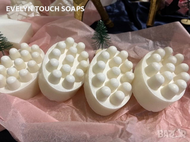 🧼 Масажен сапун с кокос, козе мляко, оризово брашно и мед, снимка 4 - Козметика за тяло - 52161089