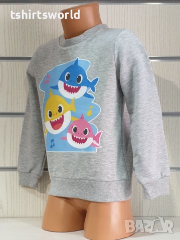 Нова детска ватирана блуза с дълъг ръкав Baby Shark, снимка 8 - Детски Блузи и туники - 38484137