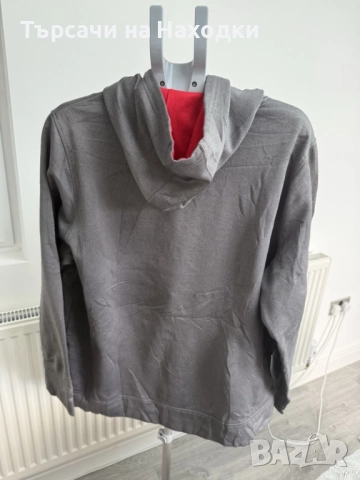 Мъжки суичър Under Armour – размер XXL, сив с ярко червено лого, снимка 3 - Суичъри - 52166508
