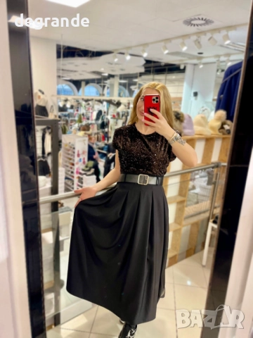 Елегантна рокля с паети , снимка 2 - Рокли - 52693044