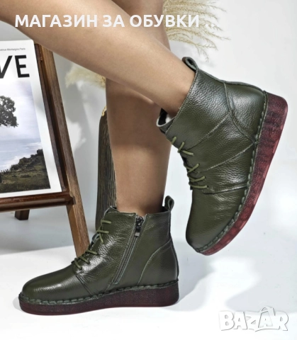 ДАМСКИ БОТИ ОТ ЕСТЕСТВЕНА КОЖА - код: Е18062, снимка 5 - Дамски боти - 52142352