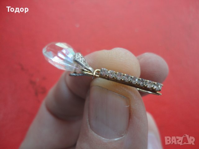 Сребърен медальон с брошка , снимка 4 - Колиета, медальони, синджири - 43550215