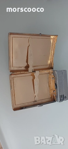 Старинна табакера със запалка , снимка 2 - Запалки - 53575358