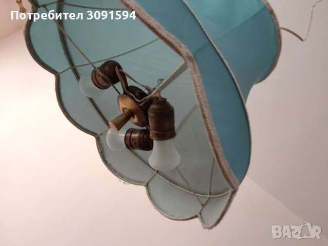 Винтидж лампа, полилей месинг и плат , снимка 4 - Полилеи - 51734109