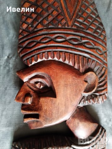 стара дървена маска, снимка 3 - Антикварни и старинни предмети - 28838912