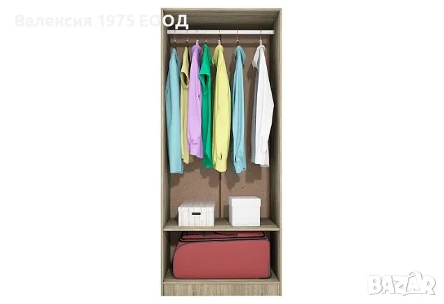 Двукрил гардероб Сити 1001 сонома, орех или комбинация бяло/ арвен, снимка 4 - Гардероби - 18797137