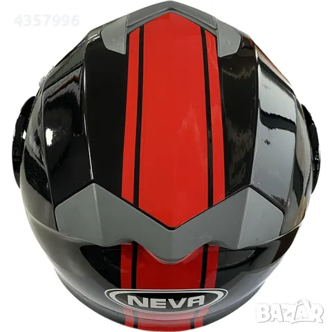  Каска за мотор - 2402-4 чернo / червено ГЛАНЦ, снимка 6 - Аксесоари и консумативи - 49065109