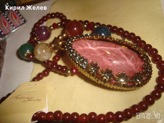 СКЪПОЦЕННО МАРКОВО НОВО МОДНО КОЛИЕ ОГЪРЛИЦА КАМЪНИ КРИСТАЛИ БРОНЗ 20593, снимка 10 - Колиета, медальони, синджири - 33423103