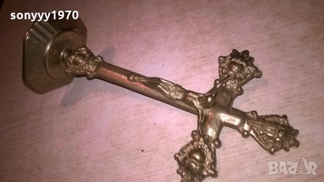 кръст с христос-21х11х8см-мед/месинг-внос швеция, снимка 7 - Колекции - 27181727