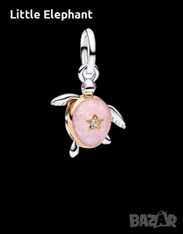 Pre order 🌟 Сребърна висулка „Розова костенурка“ – Стил и нежност! 🌟/нова