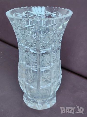 Кристална ваза - голяма, Полша и стъклени качествени купички за сладолед, десерт... - Чехия 