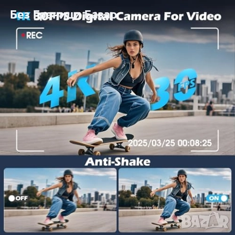 Нова компактна Влог камера 4K 48MP с въртящ екран и зарядна станция, снимка 3 - Камери - 52470288