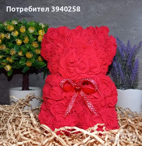 Мече от вечни рози , подарък за жена , снимка 3 - Подаръци за жени - 43706342