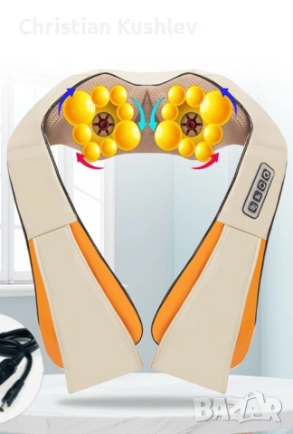 Шиацу масажор за врат и гръб / Размер опаковка: 41 х 17х 53 см; Дължина на продукта: 125 см; Ширина , снимка 3 - Друга електроника - 53279894
