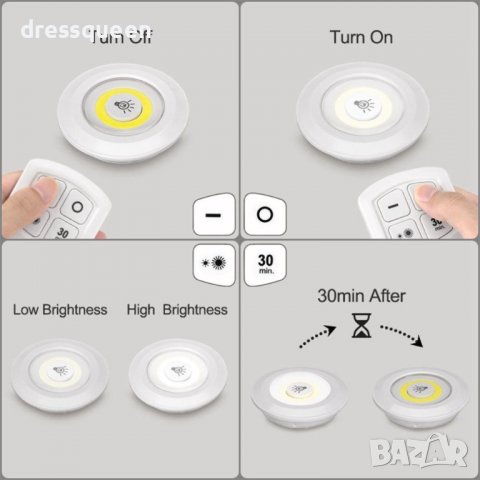 3730 3 броя безжични лампи с дистанционно, снимка 11 - Други - 37759375