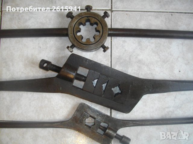 Винтонарезка-Ръчна Плашка За Резби на Вик Тръби-Немска-1 Цол 5/8-ф40 мм-Немска-Голяма-Отлична-Масивн, снимка 1