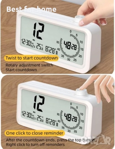 Визуален таймер, будилник с двоен дисплей, снимка 7 - Друга електроника - 52491063