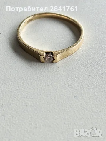 Златен пръстен 14К проба 585, снимка 6 - Пръстени - 48991923