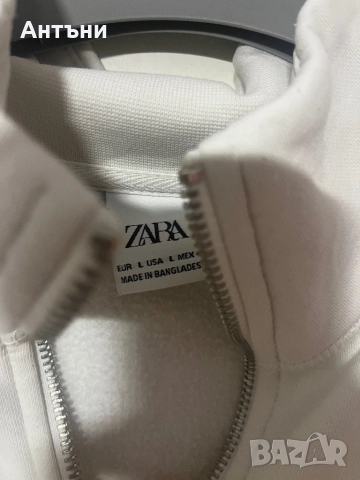 Бяла блуза с цип, дълъг ръкав, снимка 3 - Блузи - 52870549