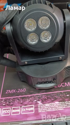 Украса,mini moving head 4 led и свера двойна лед въртяща се глава, диско ефект, сценично осветление, снимка 4 - Друга електроника - 44050965