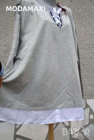 4XL и 7XL  Нова  блуза  Sheego с връзки , снимка 3 - Блузи с дълъг ръкав и пуловери - 39723280