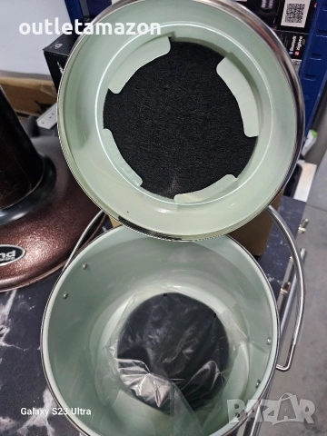 Метален контейнер за компост, сив, 3 л с 3 филтъра, Navaris, снимка 3 - Други - 52750173