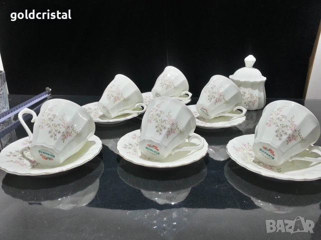 Стар български костен порцелан чаши за чай 