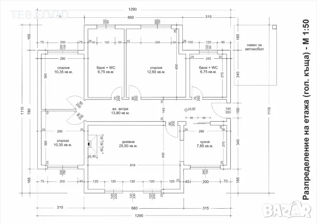 Продава 1 брой в парцел с 2 броя еднофамилни къщи в парцел от1900 м2, снимка 4 - Къщи - 50009524
