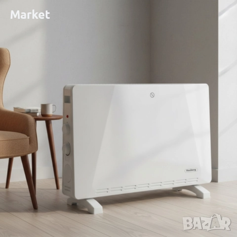 Конвекторен отоплител Rosberg – 2500W, 3 степени, защита от прегряване. Гаранция 24 м., снимка 5 - Отоплителни печки - 51808259