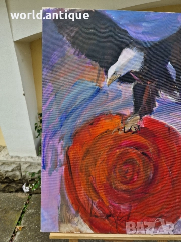 Чудесна антикварна картина масло върху платно , снимка 7 - Картини - 52139196