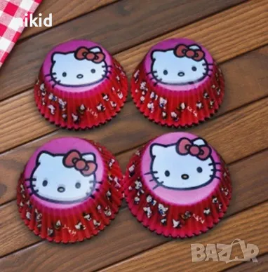 50 бр хартиени капсули hello kitty Хело Кити кошнички за кексчета мъфини парти, снимка 2 - Други - 15021843