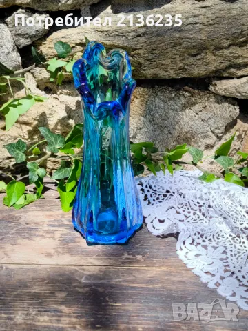 Две вази цветно стъкло , снимка 5 - Антикварни и старинни предмети - 50194149