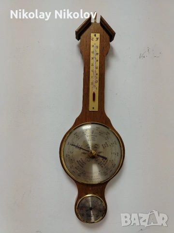 Дървен стенен барометър 