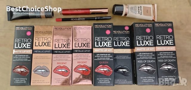 Гримове - Makeup Revolution Течно Червило, матова основа за грим 28 мл – F12.5, пълно покритие – F15