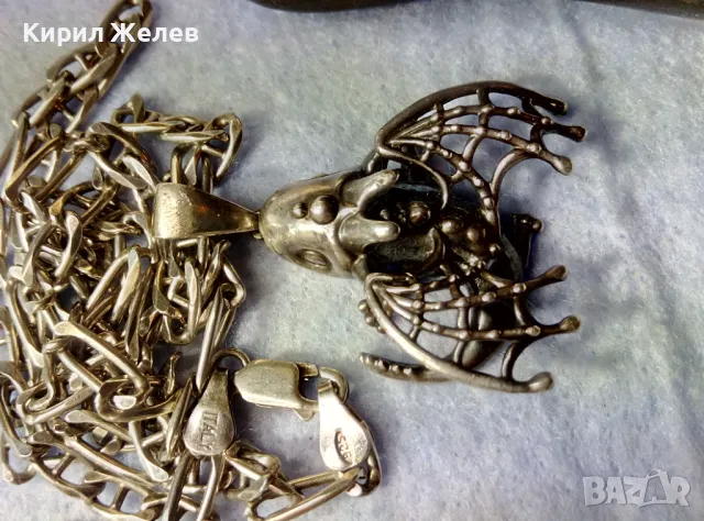 ФИГУРАЛЕН СРЕБЪРЕН ПЕНДАНТ ЛАКИРАНО СРЕБРО ВИСОКА ПРОБА със СРЕБЪРЕН ЛАНЕЦ СРЕБРО 925 ITALY 49837