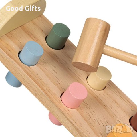 Образователна дървена играчка с чук, снимка 3 - Образователни игри - 43375037