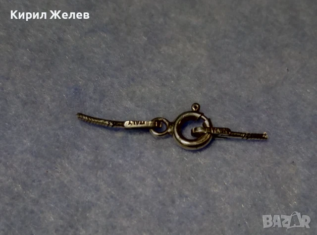 СТАРА СРЕБЪРНА КАРАБИНКА ЗАКОПЧАЛКА За КОЛИЕ ЛАНЕЦ ВЕРИЖКА ГРИВНА РОДИРАНО СРЕБРО 925 ITALY 22358, снимка 3 - Колиета, медальони, синджири - 50510804