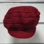 Нова зимна дамска шапка с козирка Ангора в червен цвят, снимка 1